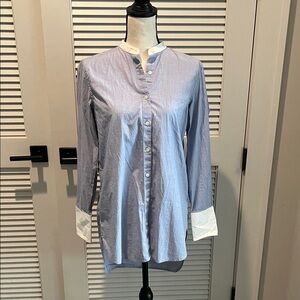 Banana Republic Light Blue Button-Down Shirt with White Trim